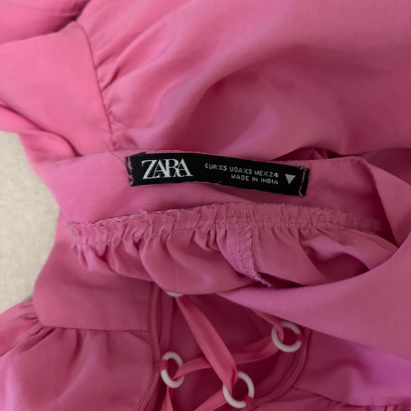 ZARA WOMAN POPLIN HALTER DRESS FUCHSIA | 0881/301/630 size XS - Picture 11 of 12